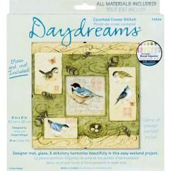 Daydreams Birds and Swirls Counted Cross Stitch Kit 8x8