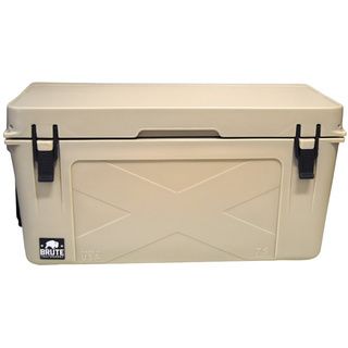 Brute Box 75 quart Tan Ice Cooler (TanDimensions 35 inches length x 18 inches high x 17 inches widthWeight 32 pounds )