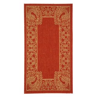 Safavieh Courtyard CY2965 Area Rug Red/Natural Multicolor   CY2965 3707 6, 6.58