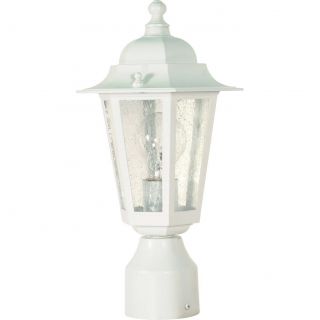 Cornerstone 1 Light White With Clear Seed Post Lantern
