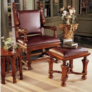Design Toscano Lord Cumberlands Throne Arm Chair and Footstool Set AF91366