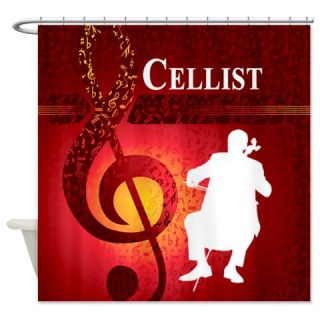  Music G Clef Cellist Shower Curtain  Use code FREECART at Checkout