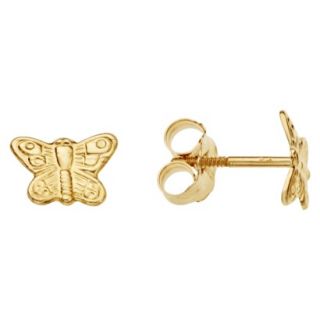 14k Gold Childrens Butterfly Earrings