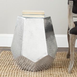 Safavieh Tantlum Silver Stool (SilverMaterials Aluminum21.7 inches high x 15.3 inches wide x 15.3 inches deepThis product will ship to you in 1 box.Furniture arrives fully assembled )