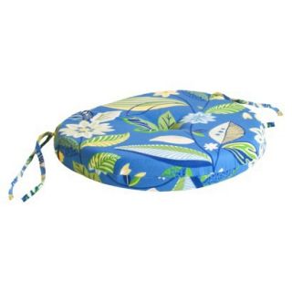 Outdoor Round Bistro Cushion   Blue/Green Floral