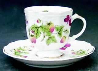 Royal Crown (Japan) Spring Time Footed Cup & Saucer Set, Fine China Dinnerware  