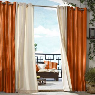 Outdoor Decor Gazebo Stripe Grommet Outdoor Curtain Panel Green   70316 109 