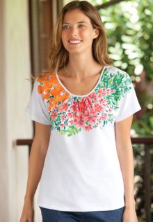 Floral Placed print Tee, Small