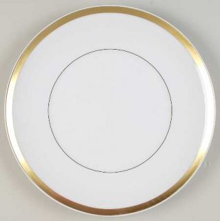 Vista Alegre Domo Gold Dinner Plate, Fine China Dinnerware   Wide Gold Band And