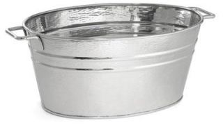 Tablecraft Beverage Tub, 22 1/2 x 13 1/2 x 9 in, Oval, Stainless Steel