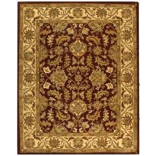 Handmade Heritage Kashan Red/ Ivory Wool Rug (6 X 9)