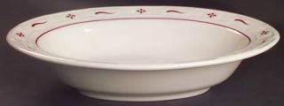 Longaberger Woven Traditions Traditional Red 11 Oval Vegetable Bowl, Fine China