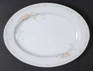 Noritake Eden 11 Oval Serving Platter, Fine China Dinnerware   Pink&Blue Floral