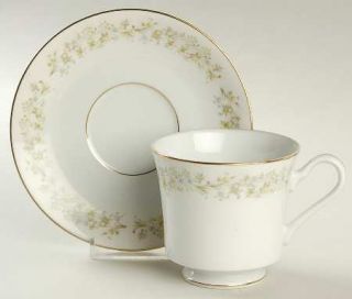 Fine China of Japan Marie (Gold) Footed Cup & Saucer Set, Fine China Dinnerware