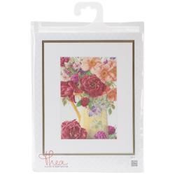 Rose Bouquet On Linen Counted Cross Stitch Kit  9 1/2 X13 1/2 36 Count