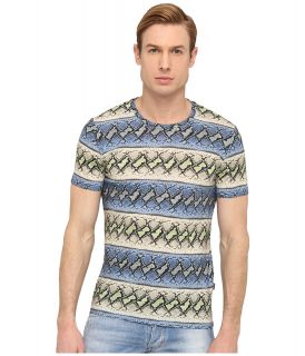 Just Cavalli Python Stripe Tee Mens T Shirt (Navy)