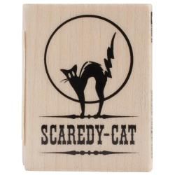 Inkadinkado Halloween Mounted Rubber Stamp 1.5 X2  Scaredy Cat