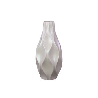 Khaki Scalloped Ceramic Vase (15.95 inches high x 7.09 inches in diameterFor decorative purposes onlyDoes not hold water CeramicSize 15.95 inches high x 7.09 inches in diameterFor decorative purposes onlyDoes not hold water)
