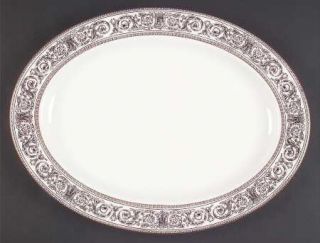 Royal Doulton Baronet 16 Oval Serving Platter, Fine China Dinnerware   Black Sc