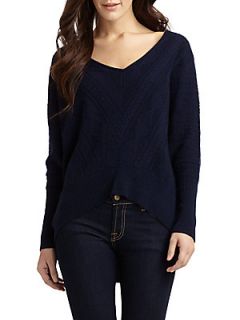 Kendall Cashmere Cable V Neck Sweater