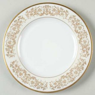 Thun Claridge Bread & Butter Plate, Fine China Dinnerware   Brown Flowers&Scroll