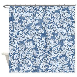  lace pattern   white blue Shower Curtain  Use code FREECART at Checkout