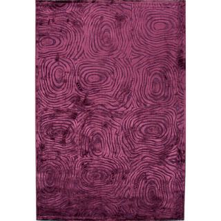 Contemporary Abstract Pink/ Purple Rug (5 X 76)