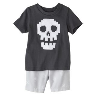 Circo Infant Toddler Boys Skull Tee & Short Set   Charcoal 12 M