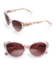 Heidi London Floral Cats Eye Sunglasses   Clear Pink