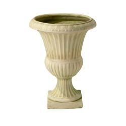 Christopher Knight Home Ulysses 22.5 inch White With Green Moss Urn Planter (White with Green MossSturdy constructionNeutral colors to match any outdoor decorIdeal for just decoration or for decorative plantsDimensions 17 inches high x 17 inches wide x 2