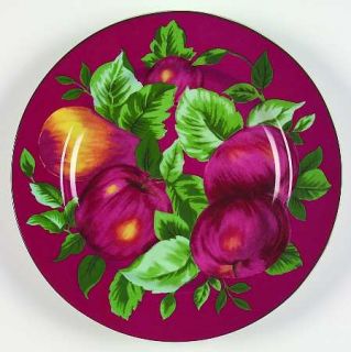 Sakura Burgundy Sonoma Salad Plate, Fine China Dinnerware   Burgundy Rim,Fruit,S