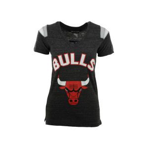 Chicago Bulls 5th & Ocean NBA Womens Shoulder Stripe T Shirt