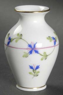Herend Blue Garland (Pbg) 2 Bud Vase, Fine China Dinnerware   Blue Flower Vine,