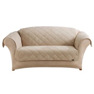 Sure Fit Sherpa Suede Loveseat Pet Cover   Taupe