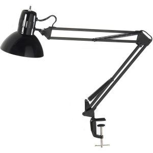 Dainolite DAI DXL334 X BK Universal Clamp On Task Lamp, Glassoss Black