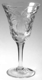 Royal Brierley Fuchsia Water Goblet   Polished And Gray Cut Floral On Bowl