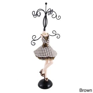 Jacki Design Retro Plaid Jewelry Mannequin (Black, brownAssembly requiredMaterials PolyresinDimensions 4.53 inches x 4.57 inches x 13 inchesImported SmallColor Black, brownAssembly requiredMaterials PolyresinDimensions 4.53 inches x 4.57 inches x 13 