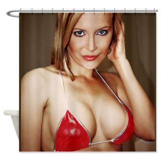  Red Bikini GIrl Sexy Shower Curtain  Use code FREECART at Checkout