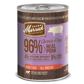 Grain Free 96% Real Pork Canned Dog Food, Case of 12