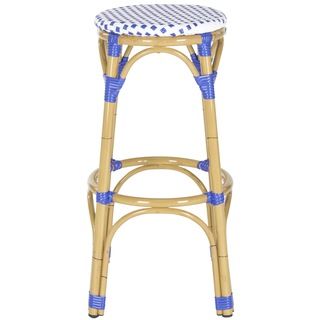 Kipnuk Blue/ White Indoor Outdoor Stool (Blue/ whiteIncludes One (1) stoolMaterials PE wicker and aluminum30 inchesDimensions 30 inches high x 20.5 inches wide x 20.5 inches deepWeight capacity 250 poundsThis product will ship to you in 1 box.Furnitur