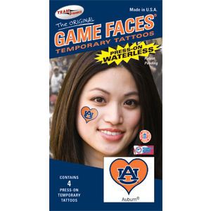 Auburn Tigers Waterless Game Face Tattoo