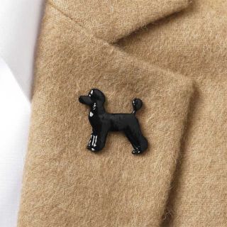 Hand painted Pewter Dog Breed Pins, Black Poodle