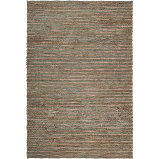 Hand woven Newport Green Natural Fiber Hemp Rug (2 X 3)