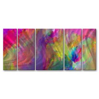 Paul Mcguire Festival 5 piece Metal Wall Art (LargeSubject ContemporaryOuter dimensions 23.5 inches high x 56 inches wide x 1 inches deep )