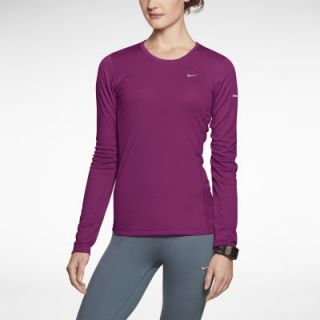 Nike Miler Long Sleeve Womens Running Shirt   Bright Magenta