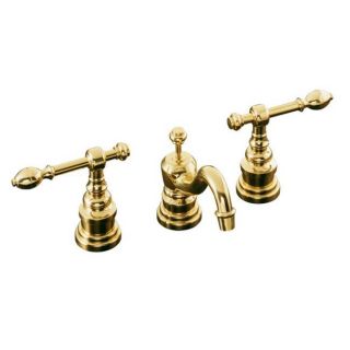 Kohler K 6811 4 pb Vibrant Polished Brass Iv Georges Brass Widespread Lavatory Faucet With Lever Handles