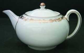 Wedgwood Whitehall White Rim Teapot & Lid, Fine China Dinnerware   White Rim & C