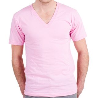 American Apparel Fine Jersey Pink V neck Top (x l)
