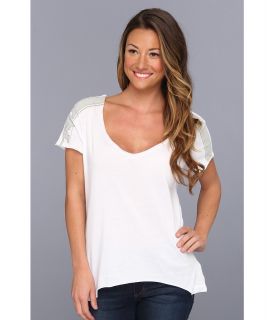 Fox Peel Out Top Womens Short Sleeve Pullover (White)