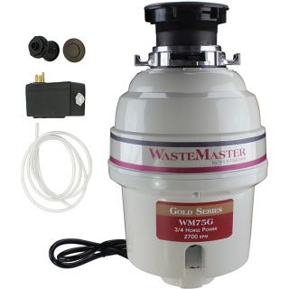 Wastemaster 3/4 hp Food Waste Disposer Garbage Disposal With Bronze Air Switch Kit (Bronze Includes Air Switch and Disposal FlangeHardware finish SteelModel WM75G_12Assembly Required )